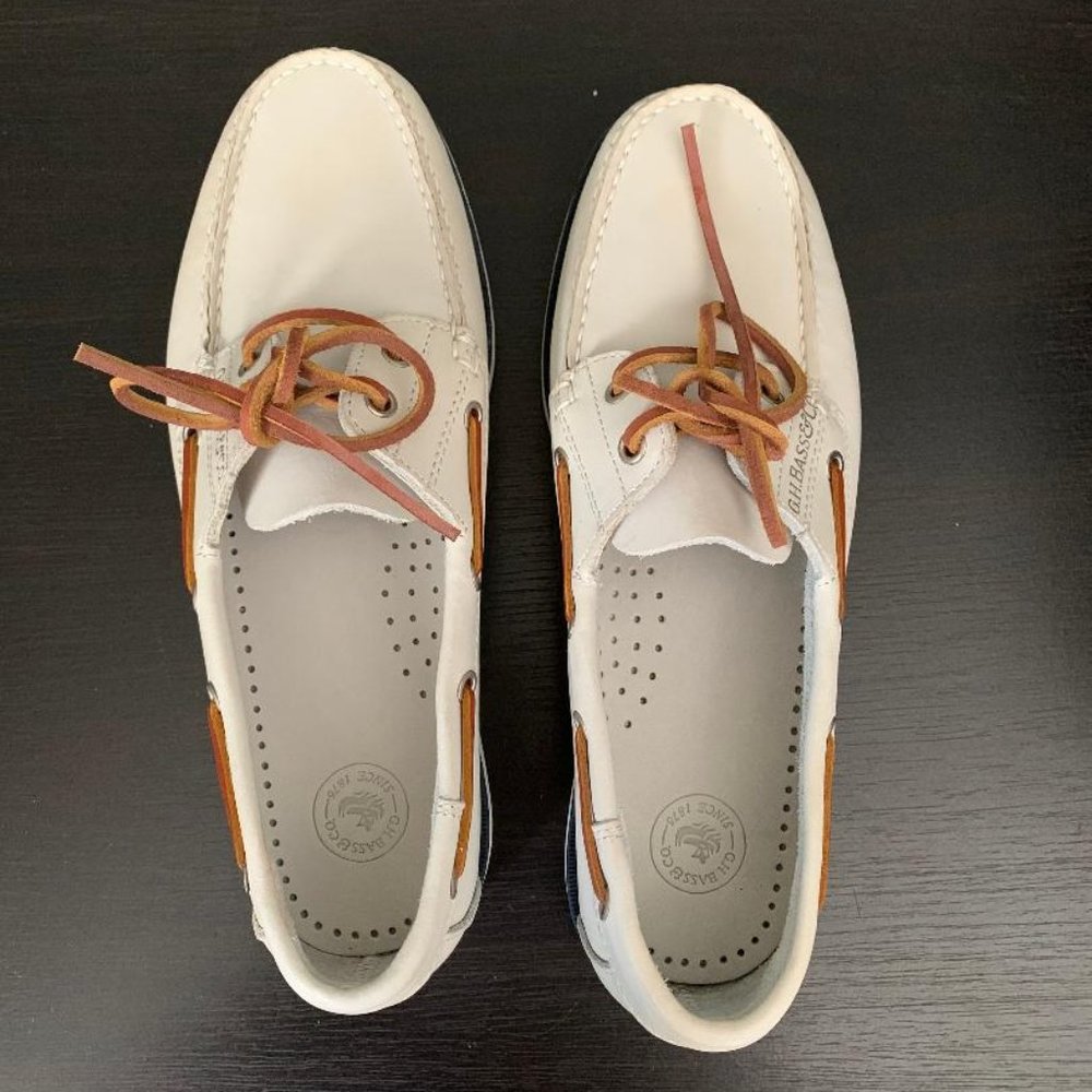 GH Bass & Co.  Genuine Leather Boater Size 7M.